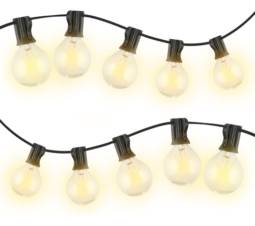 Redlemon Serie de Luces para el Exterior con 25 Focos Vintage de Luz Cálida (7.5 m), Guirnalda de Luz Decorativa, Resistente al Agua y Lluvia, Ideal para el Jardín, Terraza, Restaurante y Patio