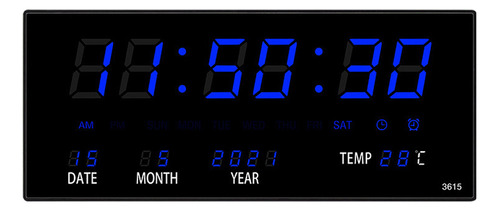 Reloj Led Digital Living Con Calendario Perpetuo, Color Azul