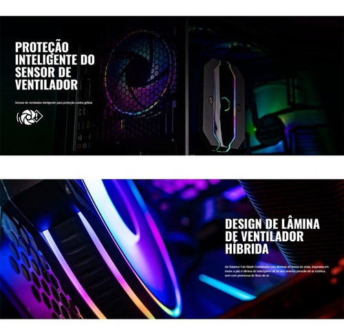 Imagem 8 de 9 de Kit 3 Cooler Cm Mf120 Loop Duplo 120mm + Control Led Argb Ct