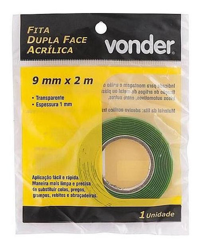 Fita Dupla Face 9mm X 2m Transparente