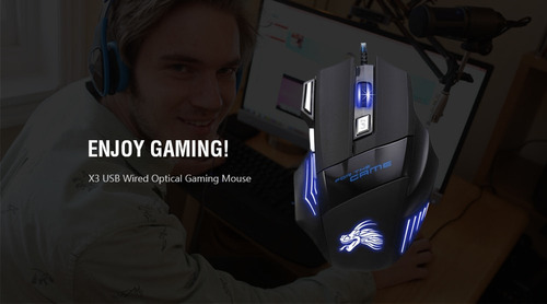 X3 Mouse Gamer Multicolor Led Ajustable 7 Botones