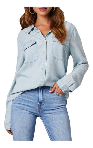 Camisa Vaquera Para Mujer, Moda Femenina, Cambray, Jeans, Ca