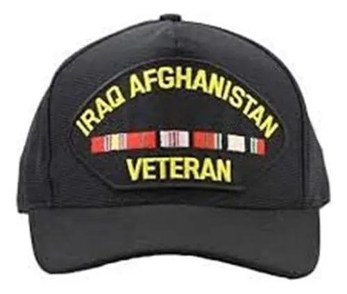 Gorra De Béisbol Negra Con Emblema De Veterano De Irak Y Afg