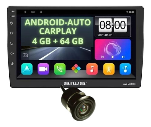 Radio Carro Android Aiwa Octacore 4gb X 64gb Pantalla 9' Gps