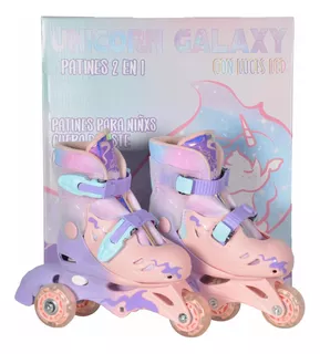 Patines Roller Unicornio Con Casco Y Protecciones Nena