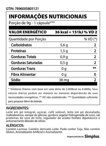 Cápsulas De Café Com Leite Três 10 Unidades 90g