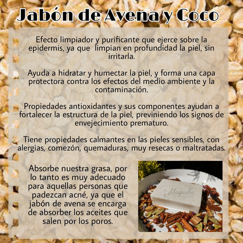 Mayoreo Paquete 10 Jabones Avena Y Coco 100gr