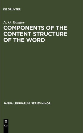 Libro Components Of The Content Structure Of The Word - N...