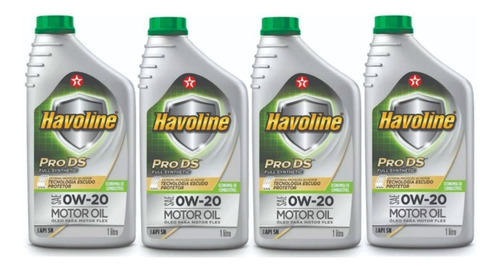 Kit 4 Lts Oleo Texaco Havoline Honda 0w20 Sintetico