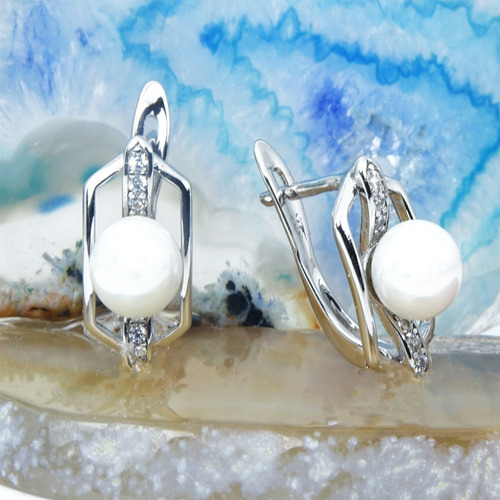 Pendientes Oro Blanco 18k Boda Joyería De Moda Romántica