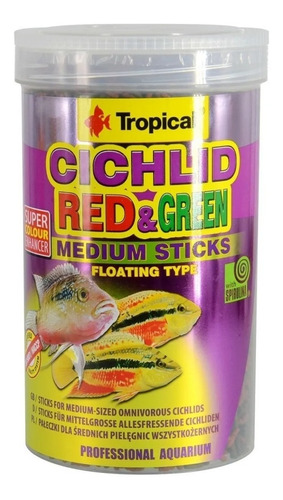 Tropical Cichlid Red&green Medium Sitcks 360gr Ciclidos