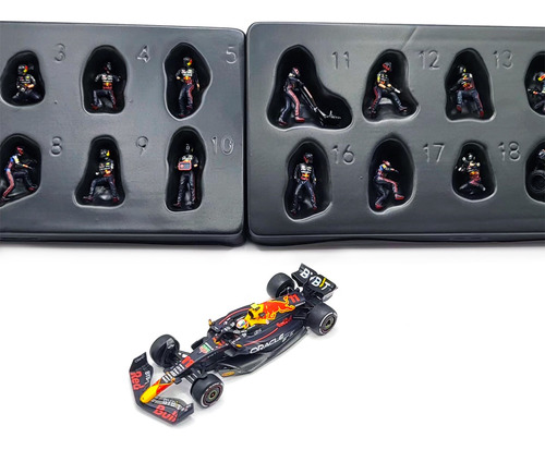 Sergio Checo Perez Pits Diorama Red Bull Racing Mini Gt 1:64