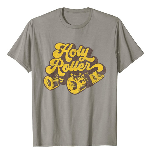 Roller Derby Skate Shirt - Holy Roller - Desgastado, Gris, S