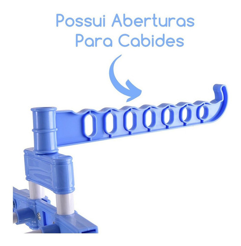 Tendedero grande, tendedero plegable de 3 niveles, color azul