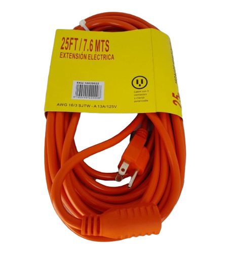 Extension 7.62 Mts 25 Ft Indus. Naranja.       (25ft)