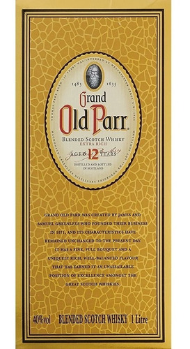Imagem 4 de 10 de Whisky Grand Old Parr 12 Anos 1l C/ Nota Fiscal E Selo Ipi