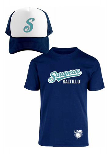 Kit Playera + Gorra Sublimada Mod Lmb Saraperos De Saltillo