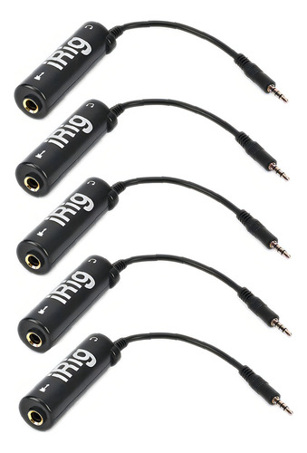 Adaptador de Substituição Tuimiyisou para Interface de Guitarra Irig, Cor Preta, para Interface de Áudio de Telefone, Guitarra, 5 Unidades
