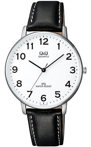 Reloj Q&q Caballero Qz00j304y Piel Negro Sumergible 3m