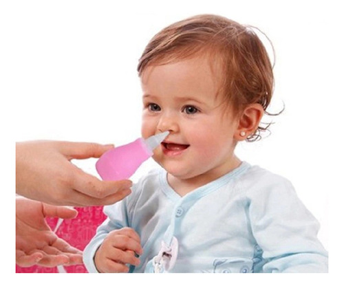 Aspirador Nasal P/ Desobstruir As Vias Respiratórias Do Bebê Cor Rosa