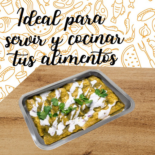 Pack 3pz Charola Para Servir Y Cocinar Acero 31x21x5 123043