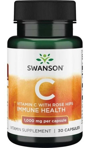 Vitamina C Con Rose Hips 1000 Mg 30 Capsulas Salud Inmune