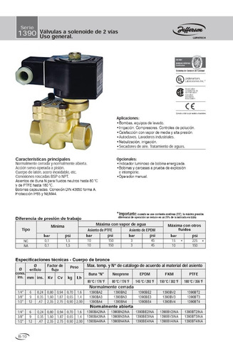 Válvula Solenoide 1/2 De Bronce 1390bt4