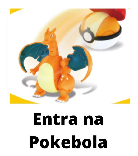 Imagem 5 de 5 de Brinquedo Boneco Pokemon Dragão Charizard Entra Na Pokebola
