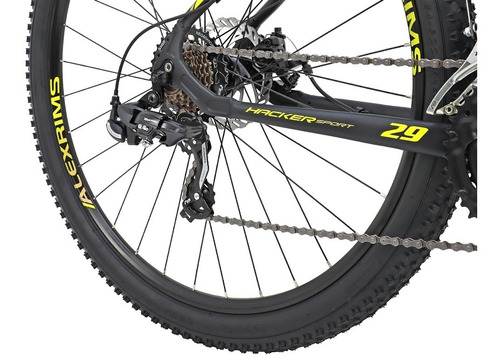 Imagem 3 de 6 de Bicicleta Oggi Hacker Sport Aro 24 - Preto E Amarelo