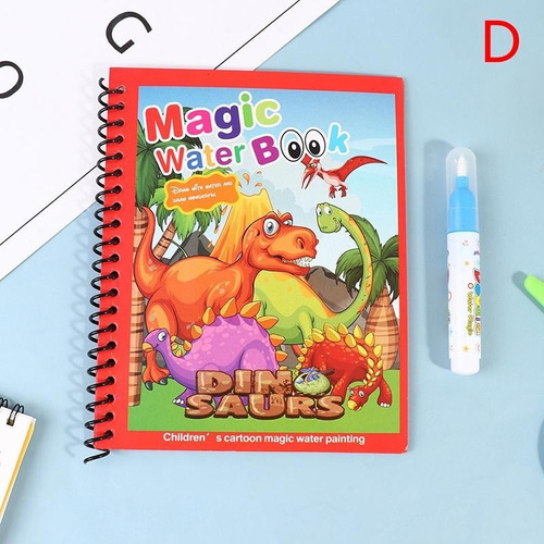 Livro Infantil De Colorir Mágico Aquarela Waterbook Dino