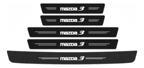 Mazda 3 Protectores Para Posapies Y Maletero / Fibra Carbono