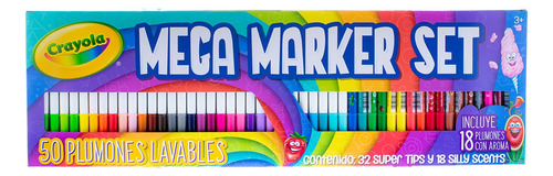 Crayola Marcadores Mega Marker Set Plumones Con Aroma Multicolor