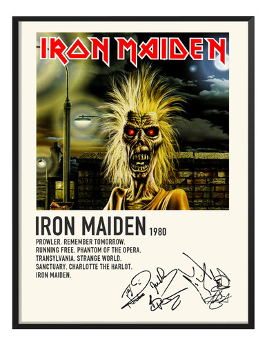 Cuadro Iron Maiden Music Album Tracklist Exitos Iron Maiden