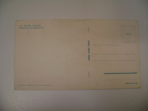 Lote 3 Postales Hotel Libertador La Falda Papeleros Boedo (Usado)