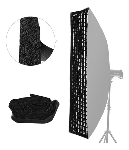 / Tira De Fotografía Softbox Grid Negra De 35 X 160 Cm/14 X