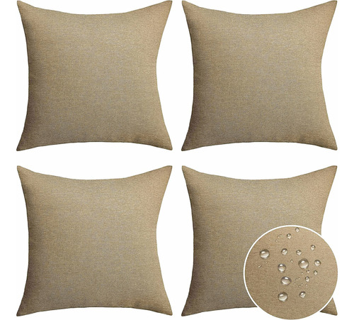 Patio Pillows  Juego De 4 Fundas De Almohada Impermeabl...