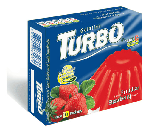 Turbo Gelatina De Frutilla Sin Gluten 80 G