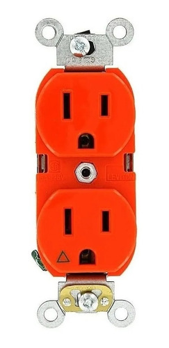 Imagen 2 de 5 de Toma Corriente, Levitón 15a 125v Grado Industrial - Naranja