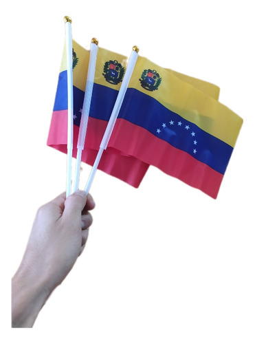 Banderas De Venezuela Pack 36 Banderitas Pequeñas 14 X 21 Cm