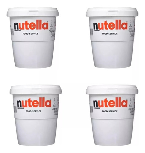 Nutella Pasta De Avellanas En Pote De 3kg X 4 Unidades