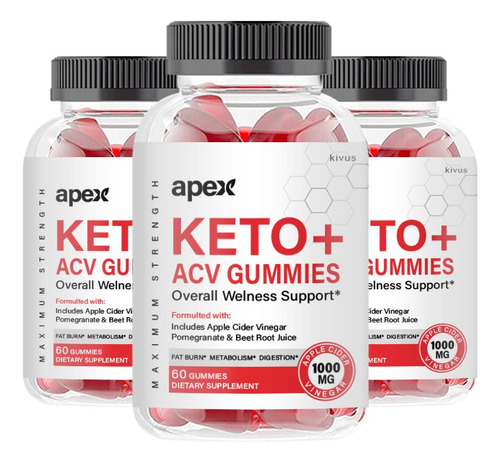 (3 Unidades) Apex Keto - Apex Keto+acv - Apex Keto+acv Gummi