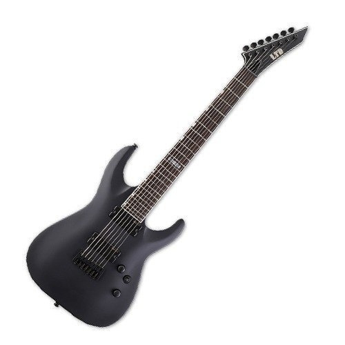 Guitarra Electrica Esp De 7 Cuerdas Mango Maple Mh337-blks Color Gris Oscuro
