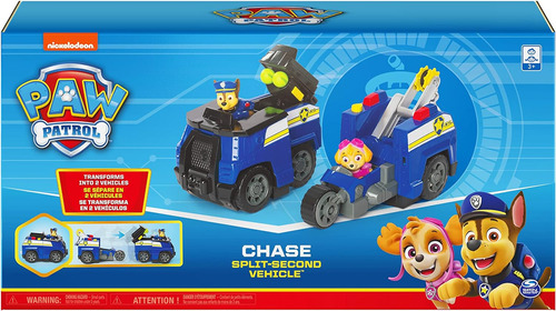 Juguetes   Aw Patrol, Chase Split Second 2-in-1 Tra