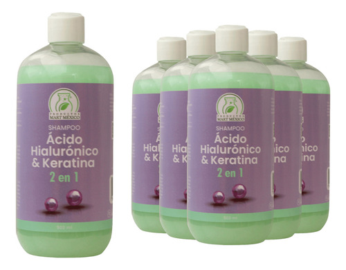  Shampoo  Capilar Ácido Hialuronico & Keratina (500ml) 6 Pack