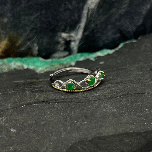 Anillo Quince Años Con Esmeralda Natural Colombiana Fina