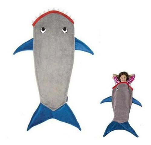Cobertor Manta Infantil Cauda De Tubarão Cinza