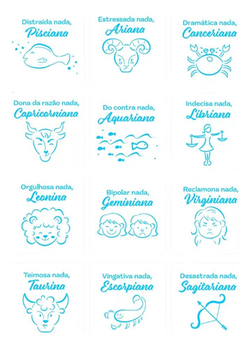 Mini Stencil Decorativo Signos Divertidos Bolos Confeitaria Cor Branco