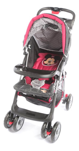 Coche De Paseo Literider Mickey Gris/rojo Color Rojo Chasis Gris