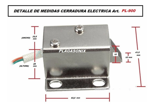 Imagen 2 de 9 de Cerradura Electrica Mini 12v. Cc. Induccion Arrimar Pl-900