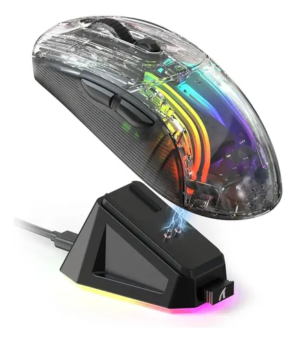 Mouse Gamer Sem  Fio Attack Shark X2 Pro Com Dock Rgb Black